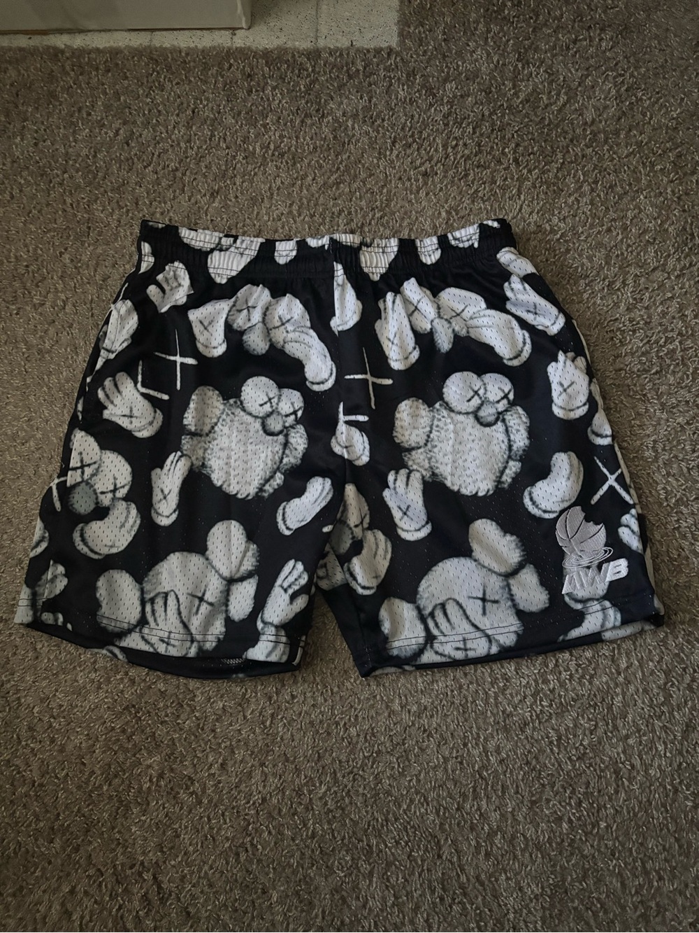 Kaws inspired mesh shorts